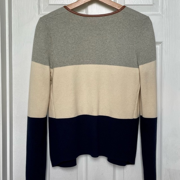 Banana Republic Striped Knit Jacket with Faux Leather Trim - Picture 2 of 4